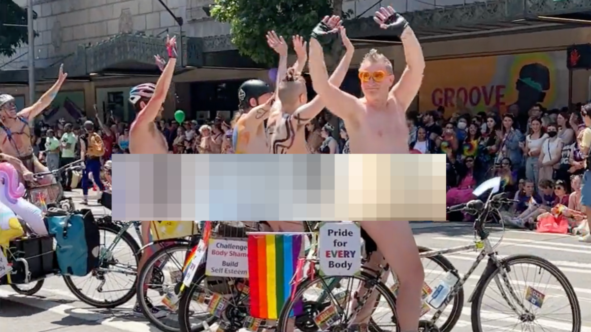 naked men and women at Seattle pride parade