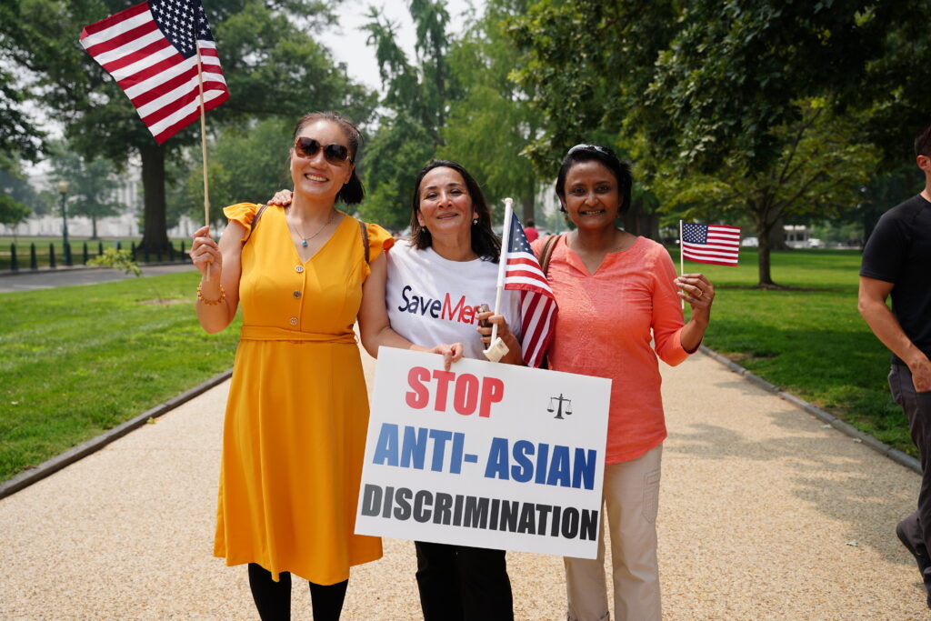 Asian American immigrant parents descended on the steps of the U.S. Supreme Court to Washington, D.C., to celebrate the U.S. Supreme Court's decision, ending anti-Asian racism in college admissions.