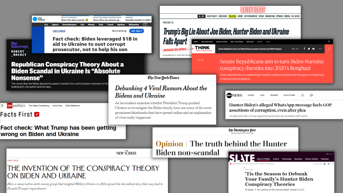 Collage of headlines