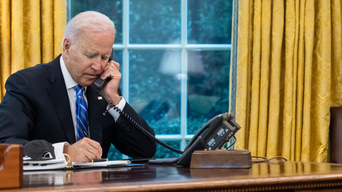 Joe Biden talking on the phone