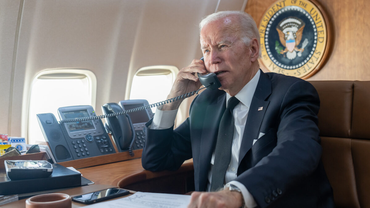 Joe Biden talking on the phone