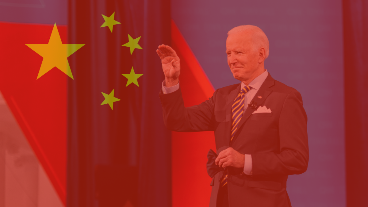 Joe Biden and China flag