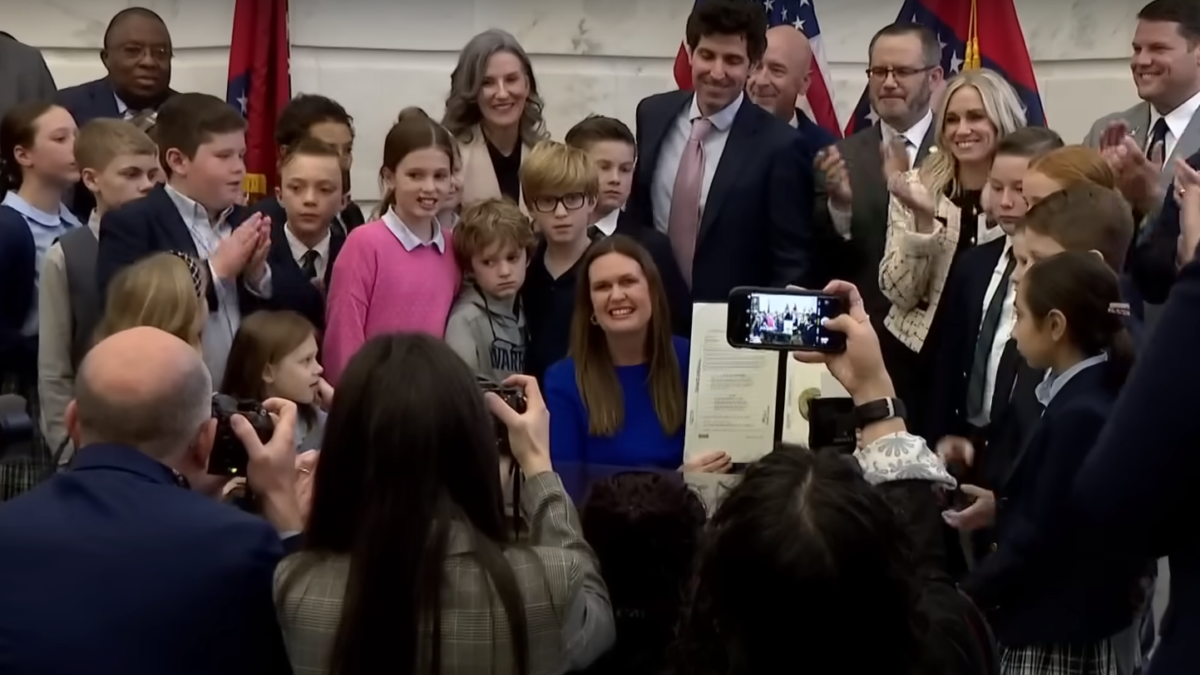 Sara Huckabee Sanders signing school choice legislation