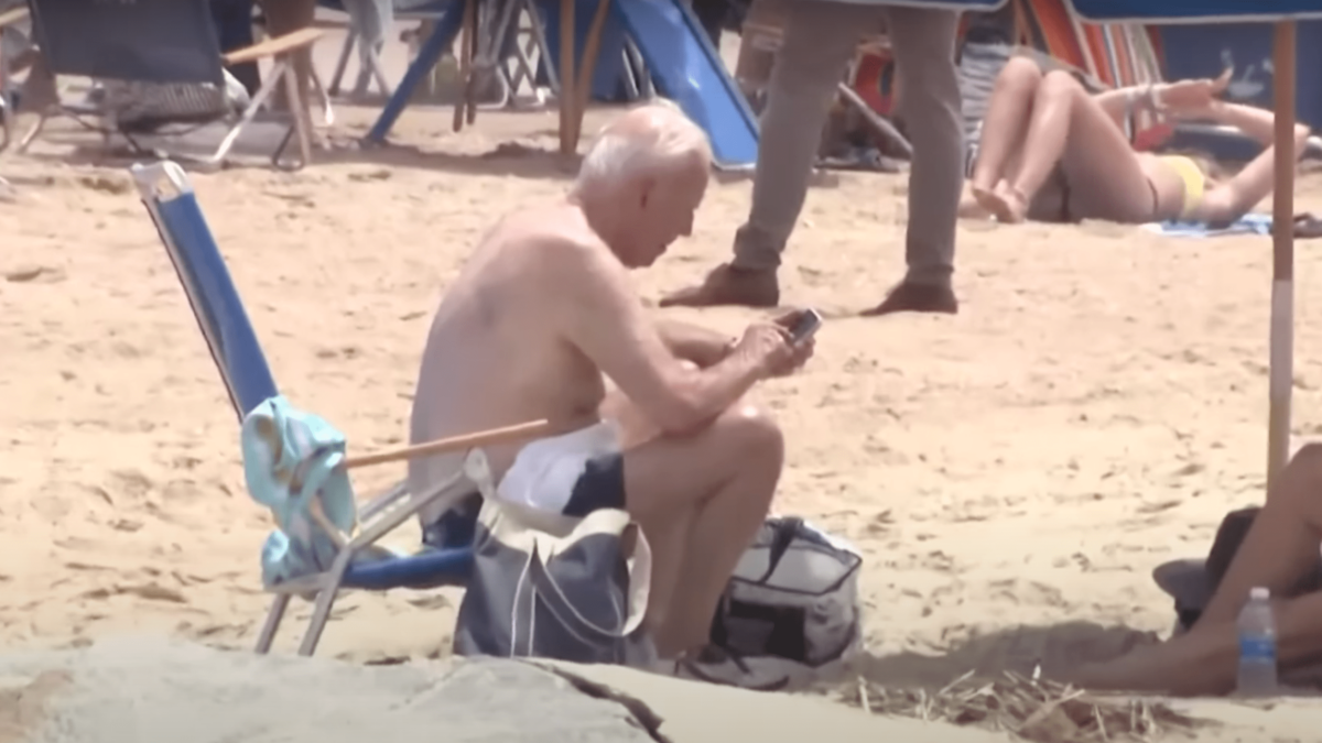Joe Biden on the beach