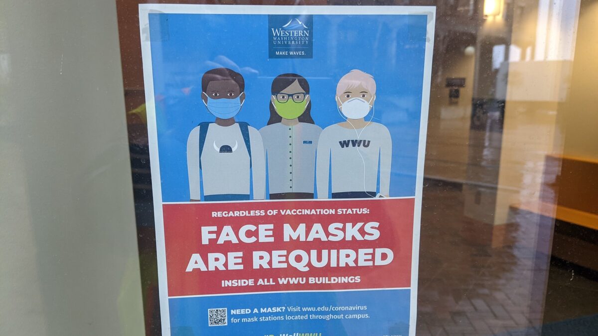 sign on door that says face masks are required