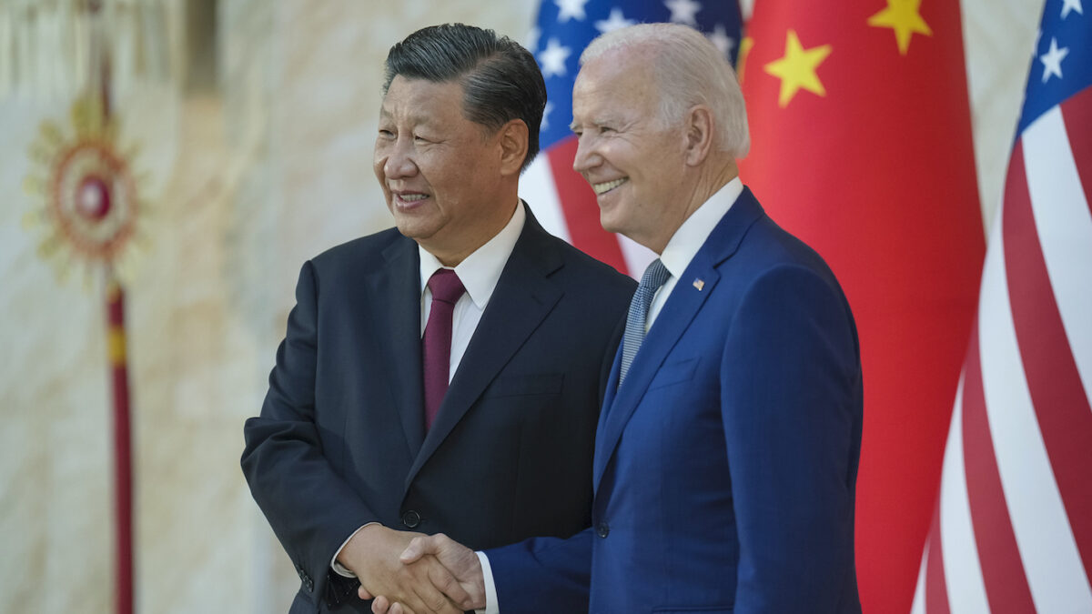 Joe Biden shakes Xi Jinping's hand