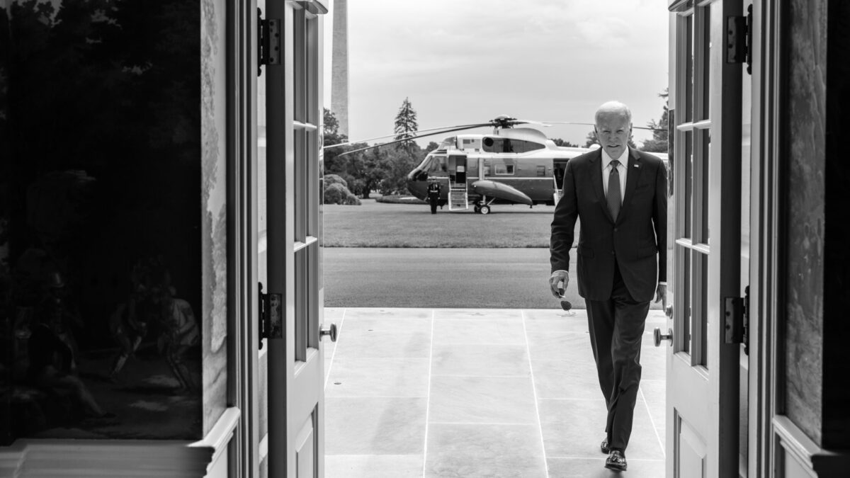 President Joe Biden departs Marine One