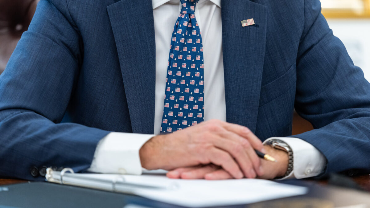close up of Joe Biden's tie