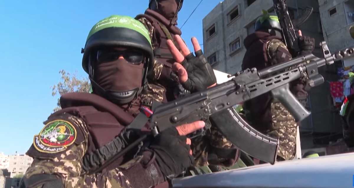 Hamas member with gun