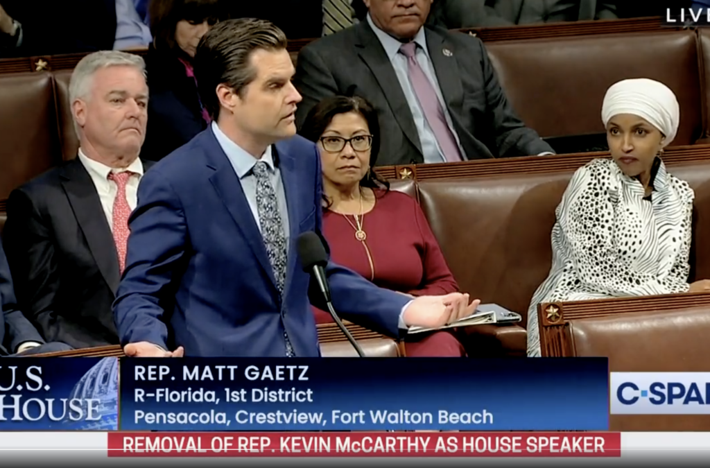 Gaetz’s involvement aided Democrats in ousting McCarthy.