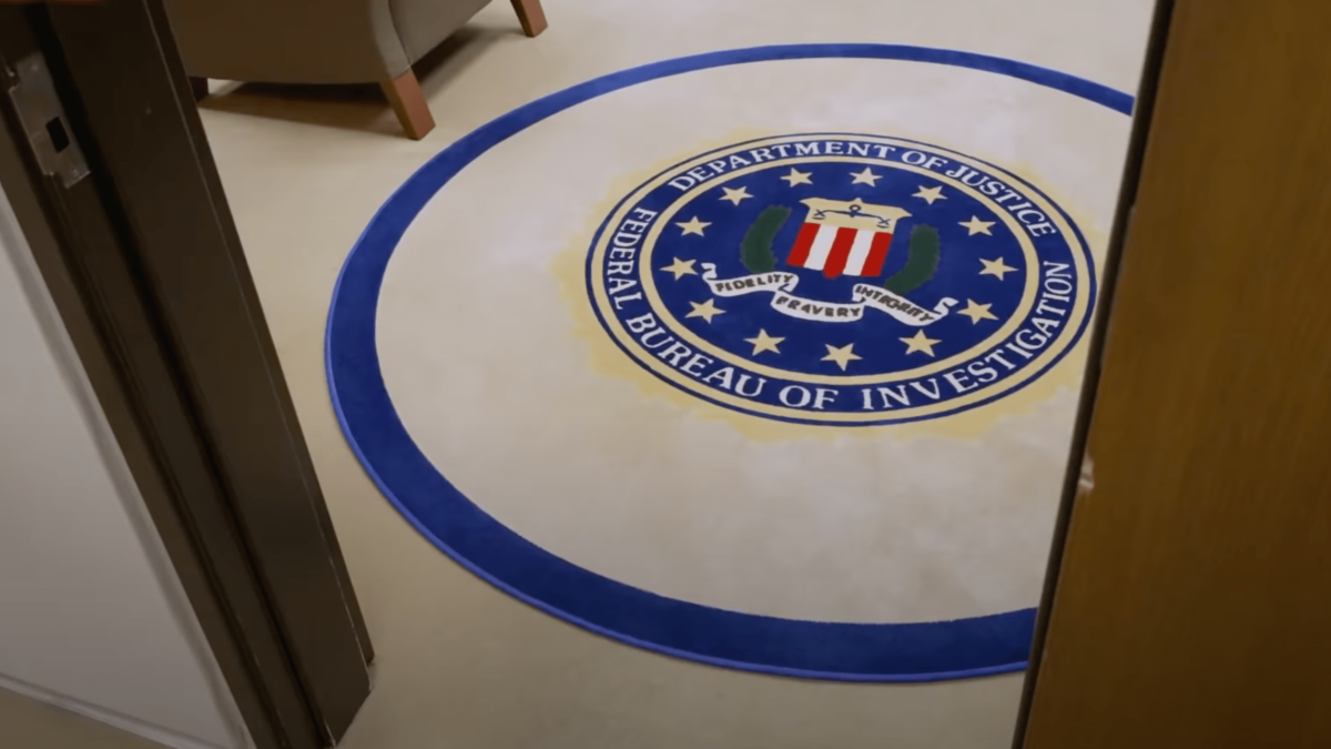 FBI logo on floor