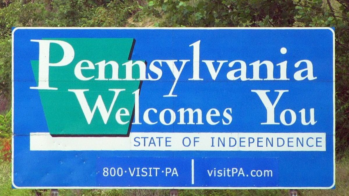 Pennsylvania 'Welcome' sign