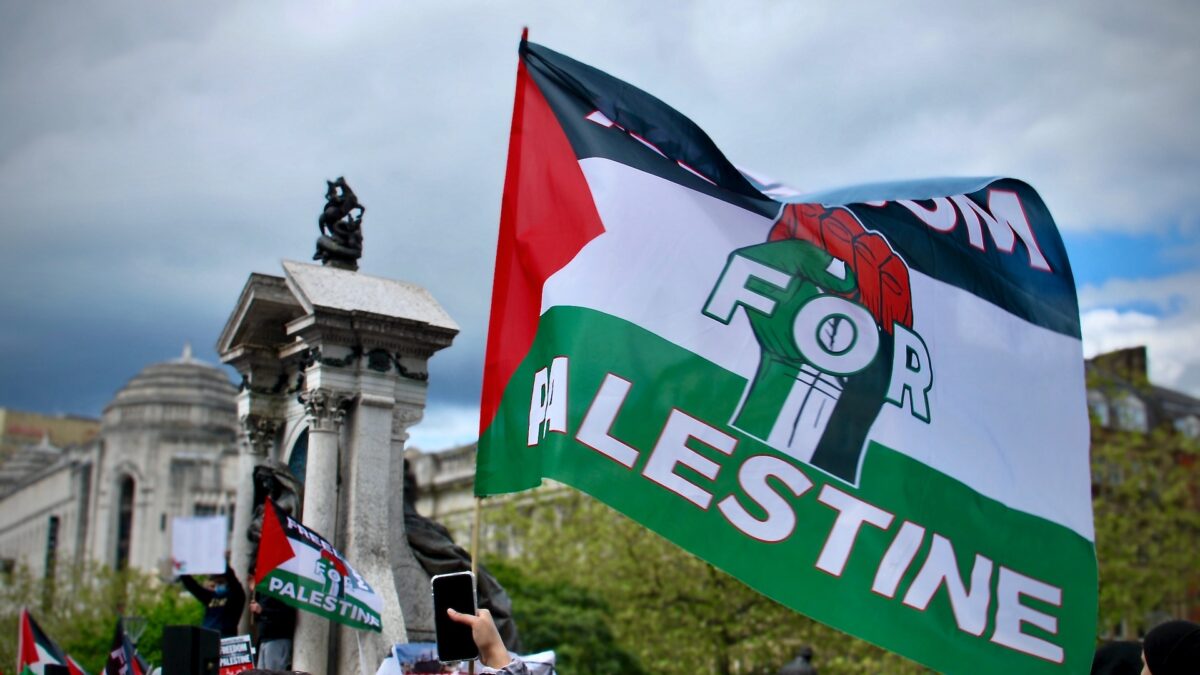 free palestine protest flag
