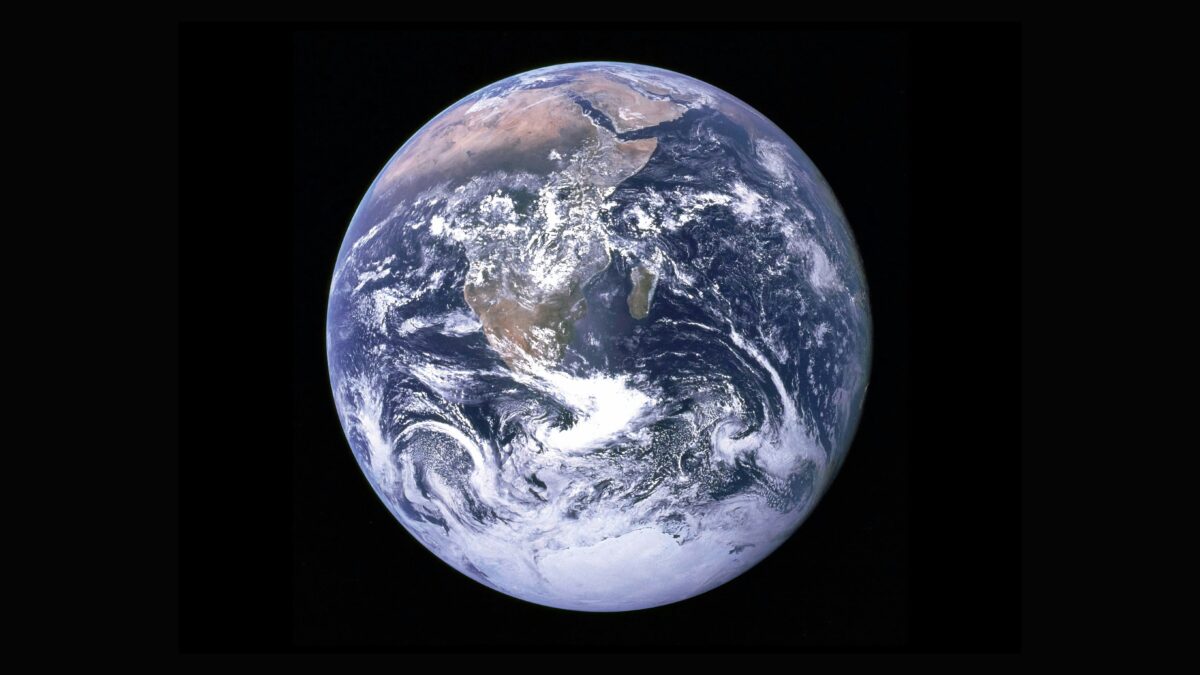 Aerial view of the earth from space.