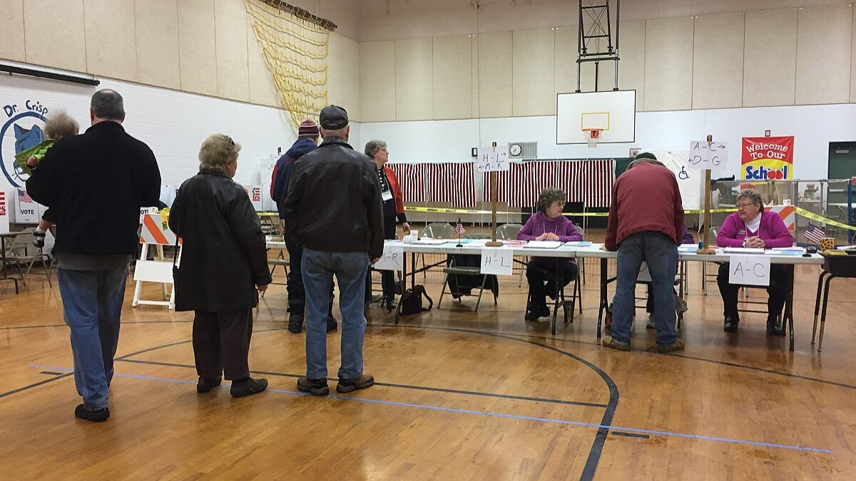 People voting in Nashua, New Hampshire.