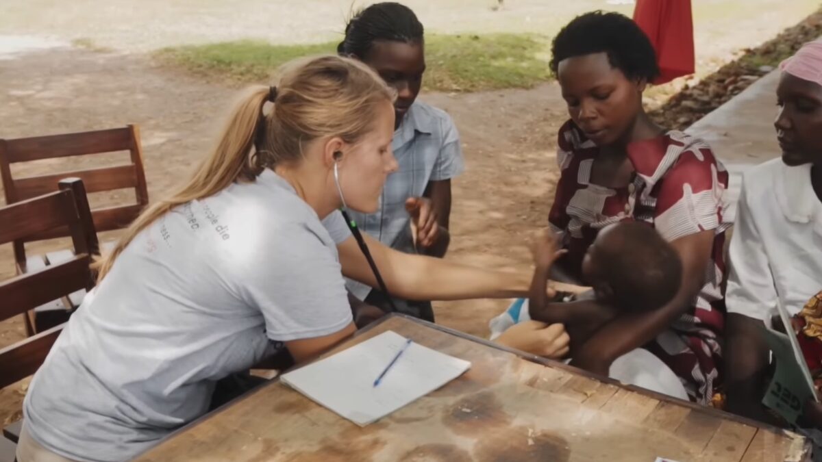 Savior Complex scene of Renee Bach with Ugandan kids