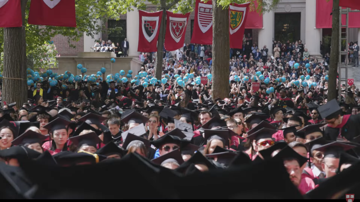 Harvard students at commencement