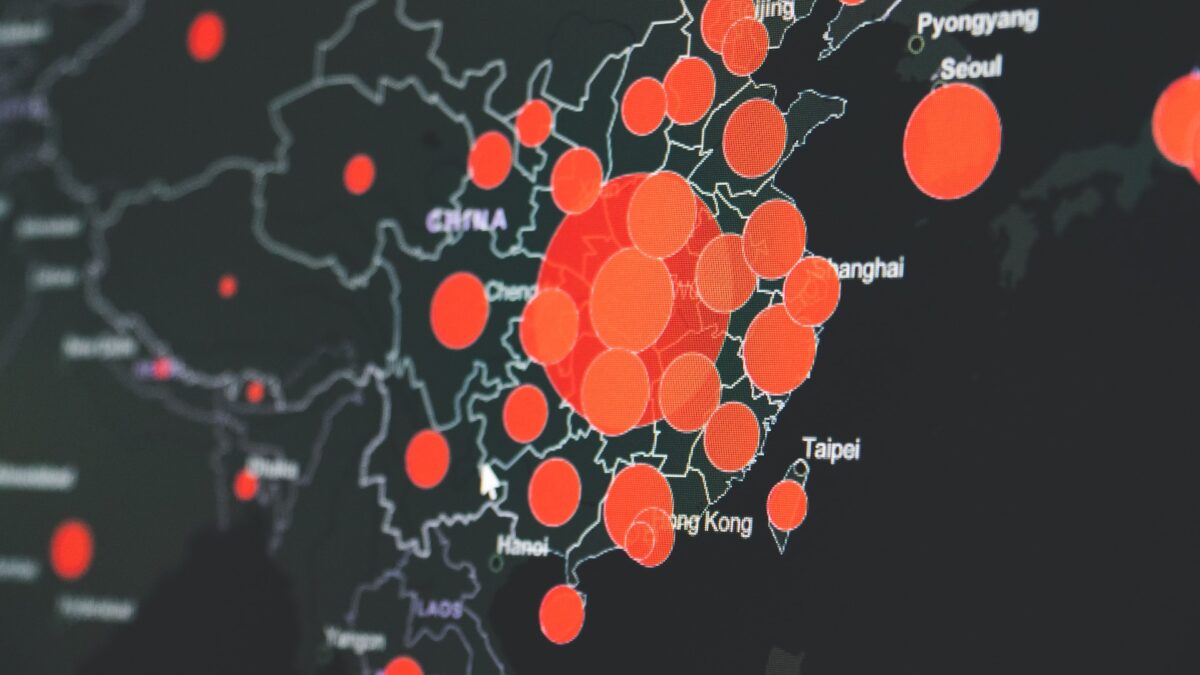 red dots on map of China