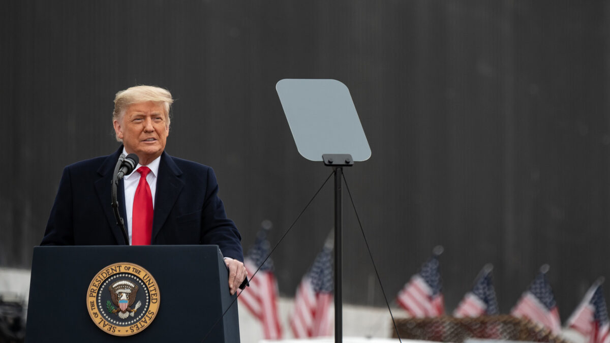 Trump giving a speech