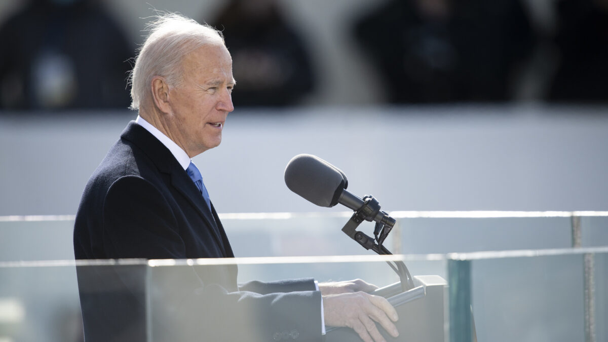 President Joe Biden at his inaugural address