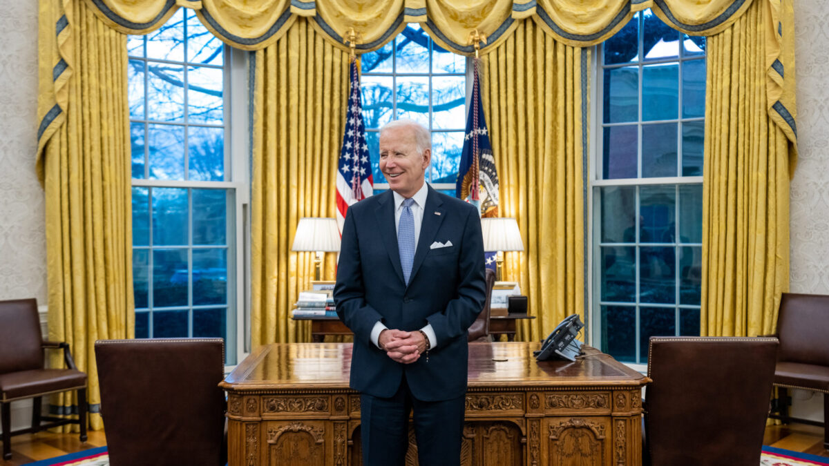 Joe Biden in the Oval Office