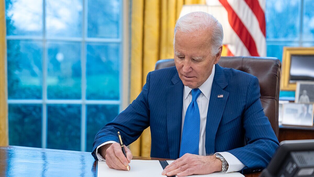 Joe Biden at his desk.