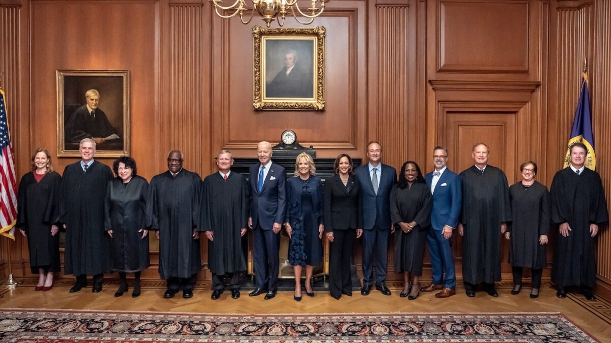 Joe and Jill Biden, Kamala Harris and husband, and Supreme Court justices