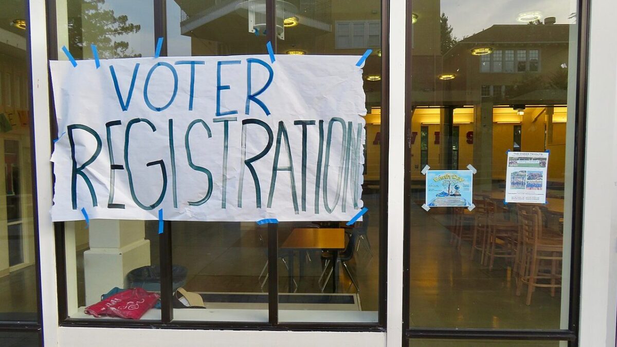 Voter registration sign in window