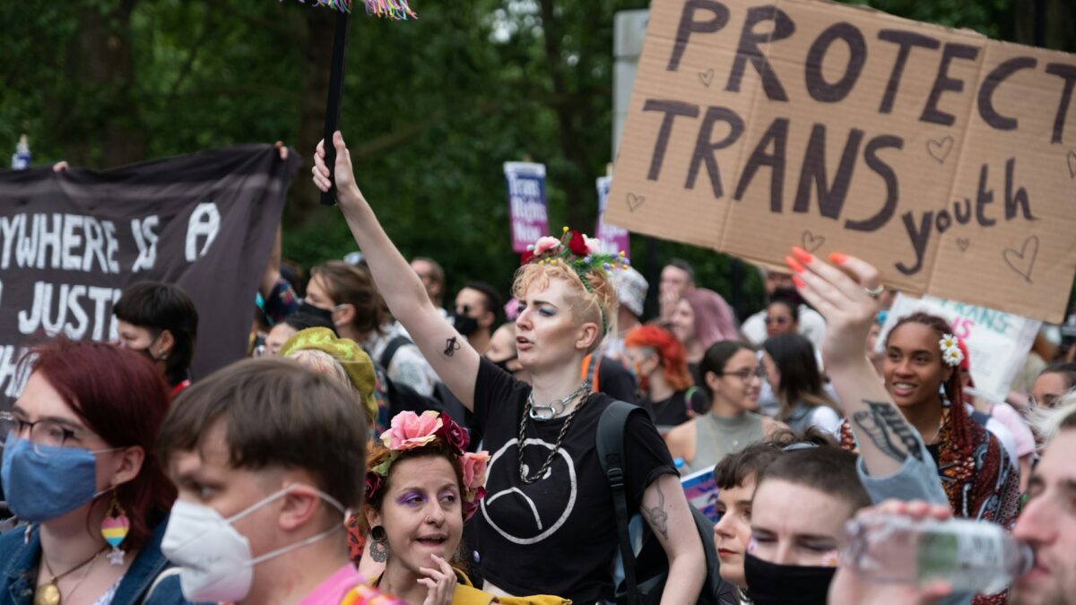 trans gender activists march in protest