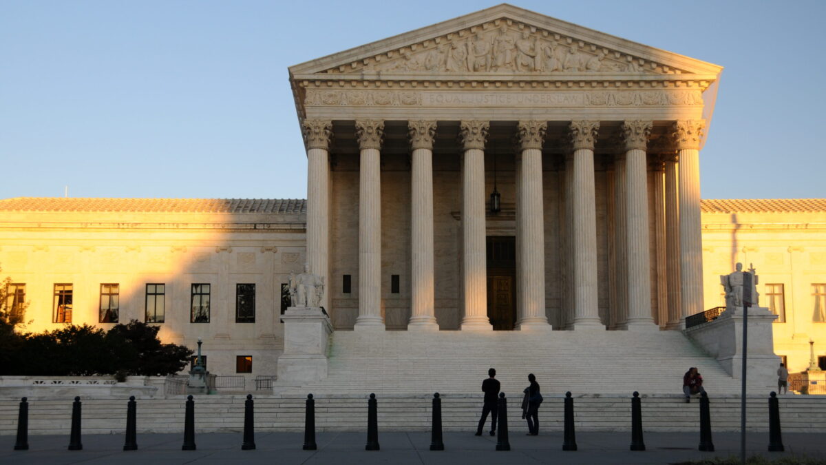 U.S. Supreme Court Shadowed by the U.S. Capitol.