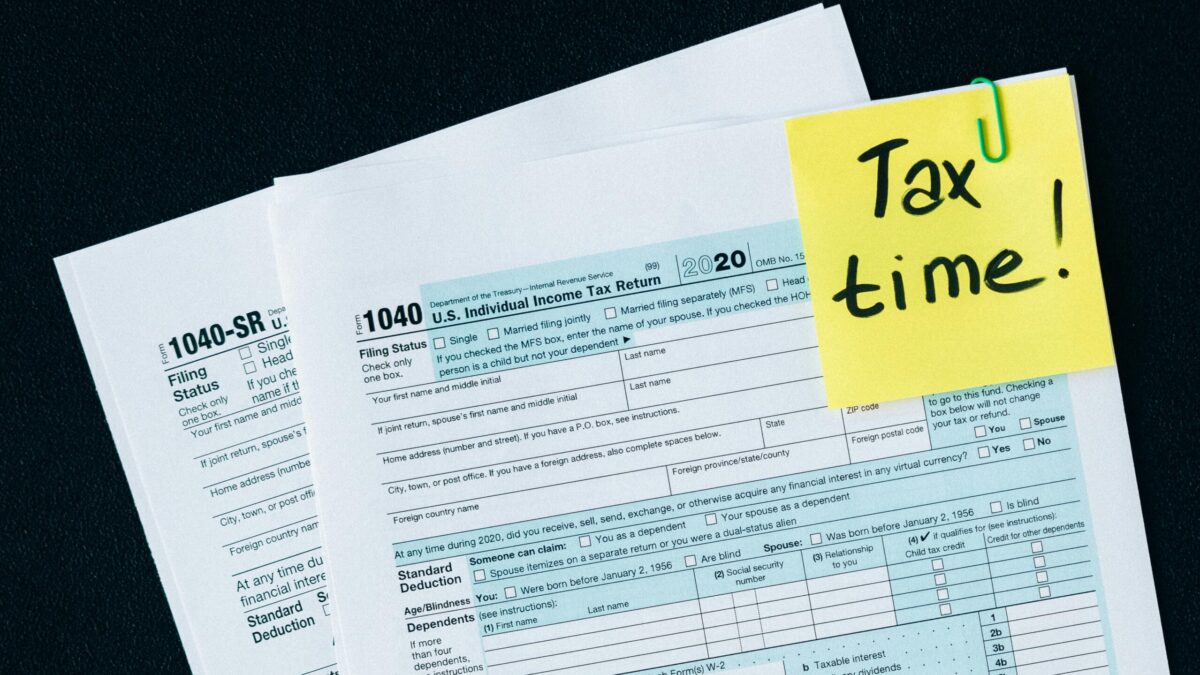 Photo of tax forms.