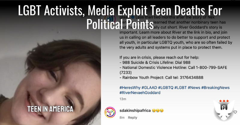 LGBT Activists, Media Exploit Teen Deaths For Political Points - Vimarsana News