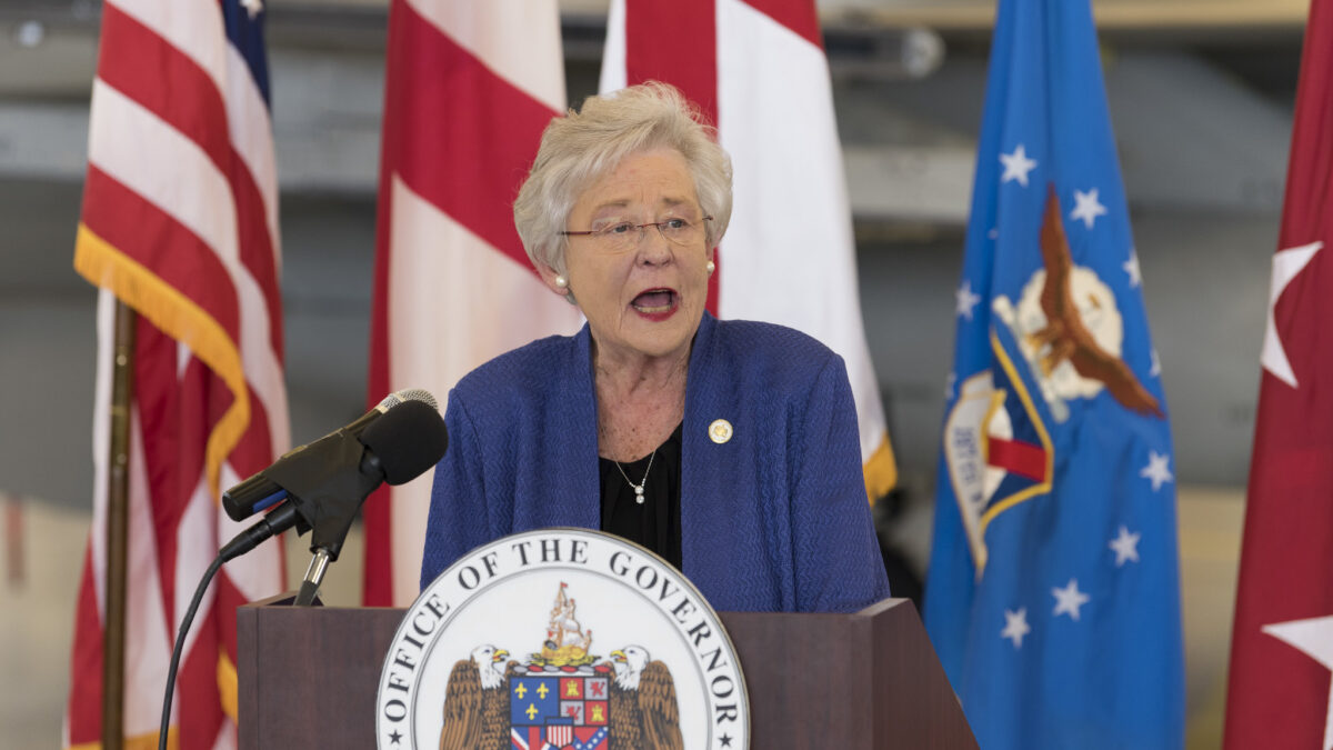 Kay Ivey giving a speech.