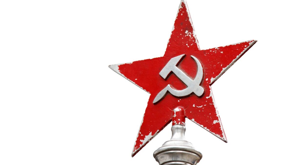 red star with soviet symbol on it