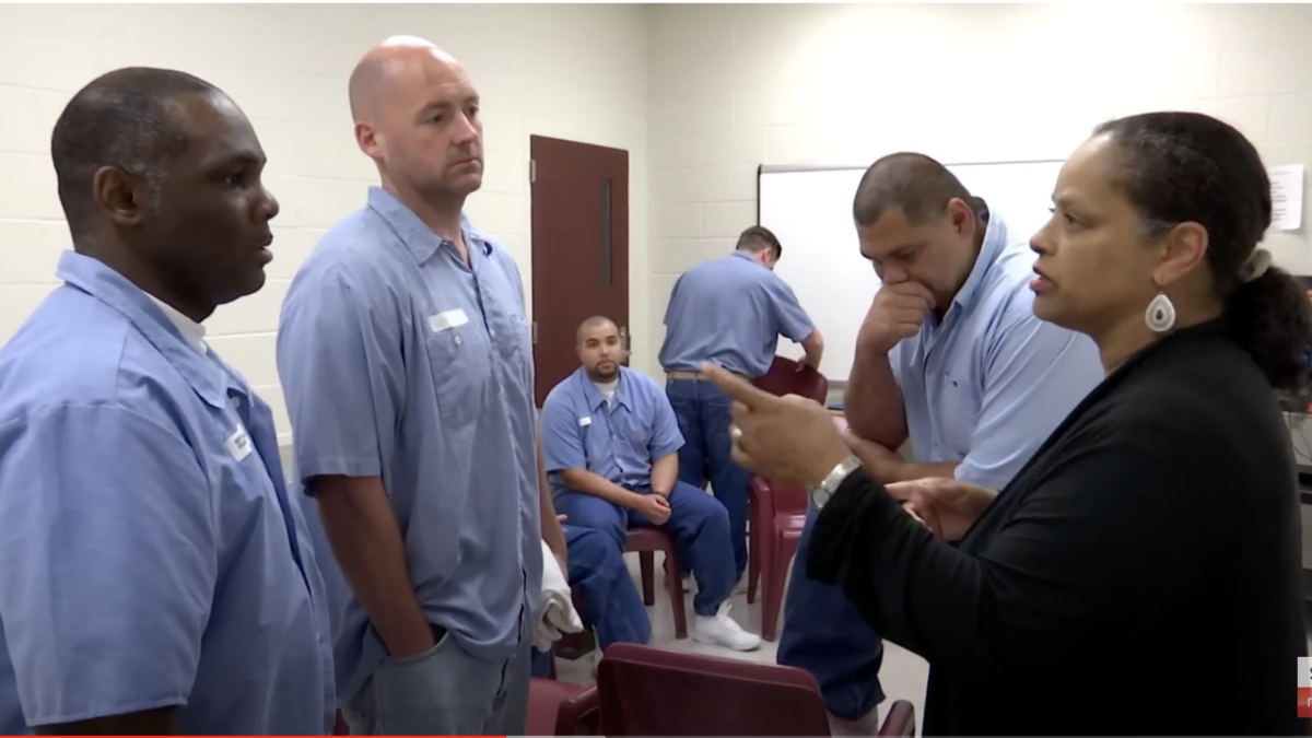 Inmates in Maine correctional facility talking about their right to vote under state law.
