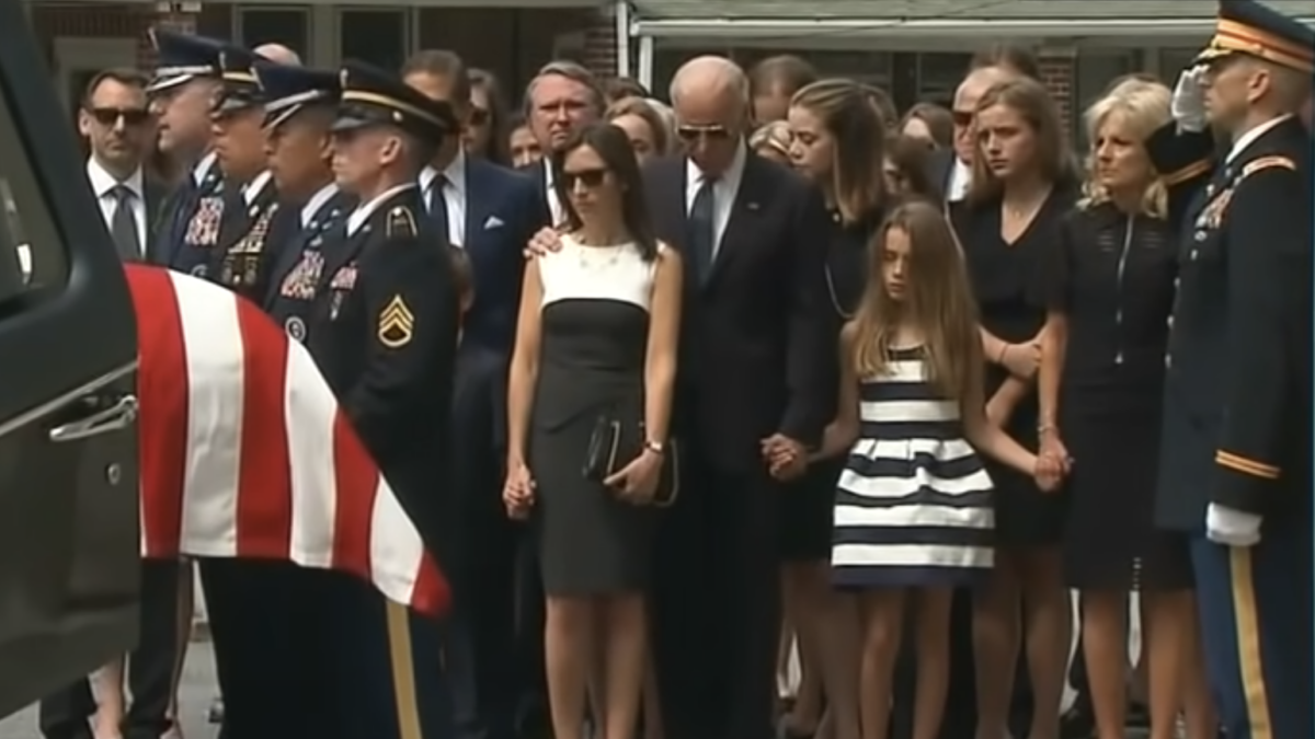 Joe and Hallie Biden at Beau Biden’s funeral
