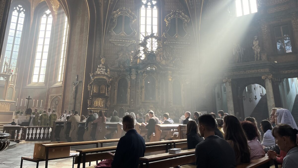 traditional latin mass at a church in prague