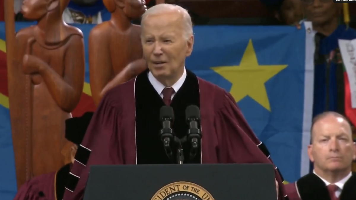 Joe Biden speaking about racial topics at Morehouse College