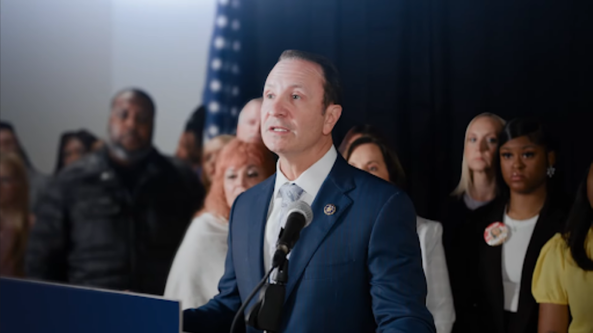 Jeff Landry speaking in campaign ad.