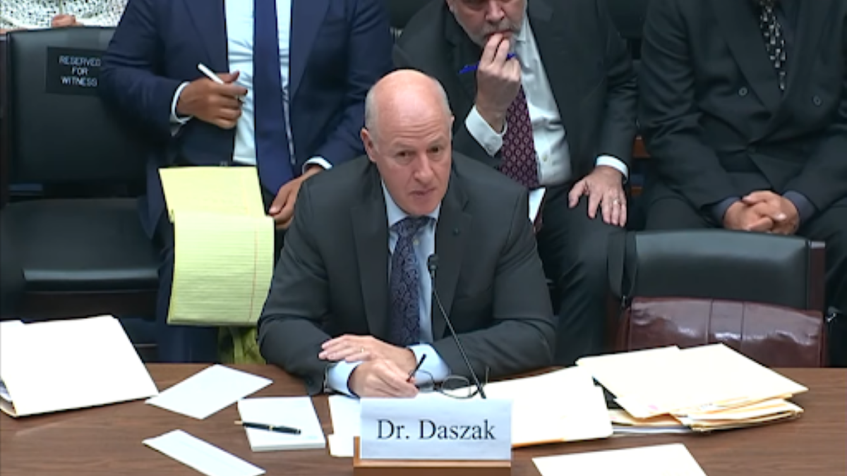 Peter Daszak testifying.