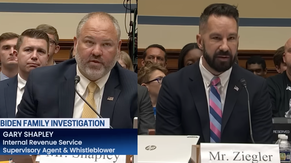 Two men testifying in congressional hearing