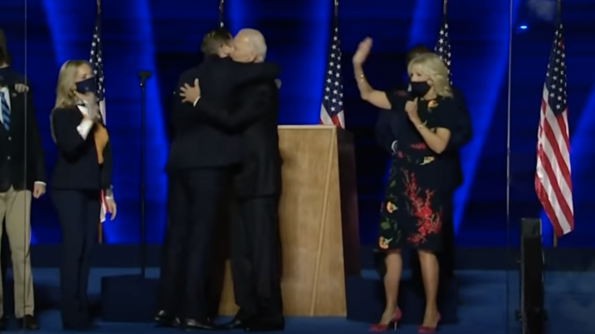 Joe Biden hugs Hunter Biden