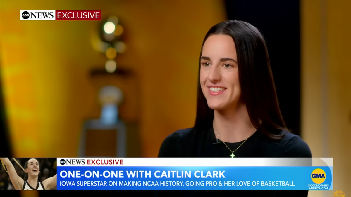 Caitlyn Clark getting interview on ABC.