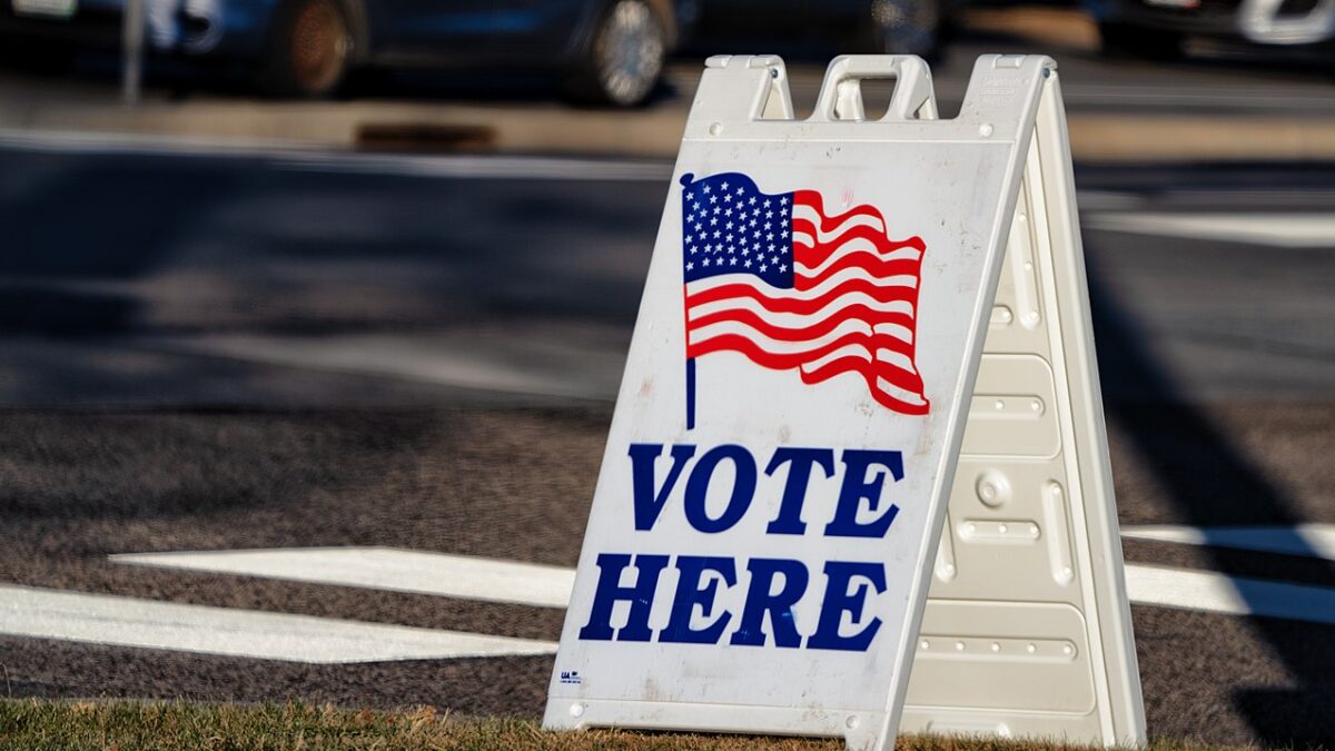 'Vote Here' sign