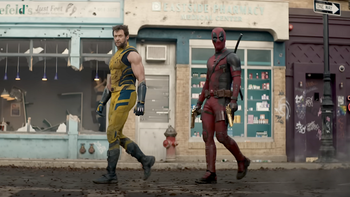 Disney Marvel's Wolverine and Deadpool walk in action scene