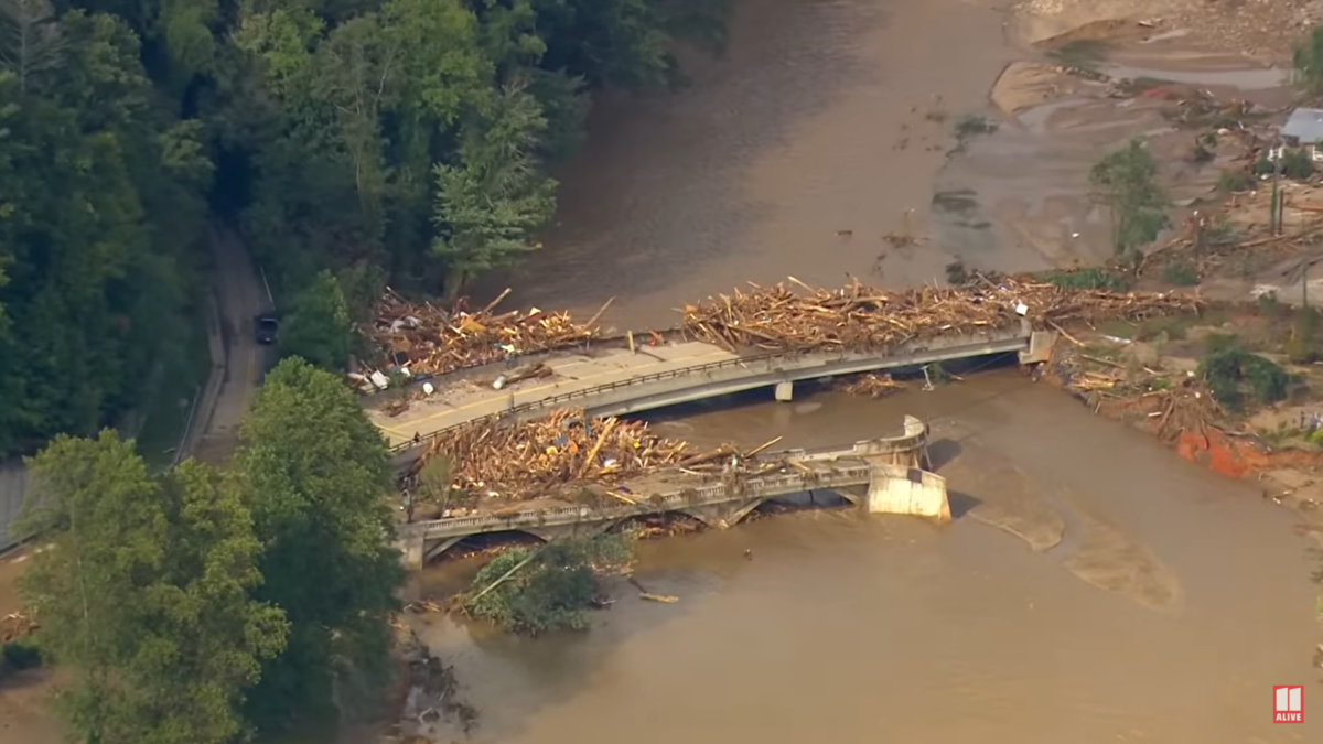 Destruction from Hurricane Helene