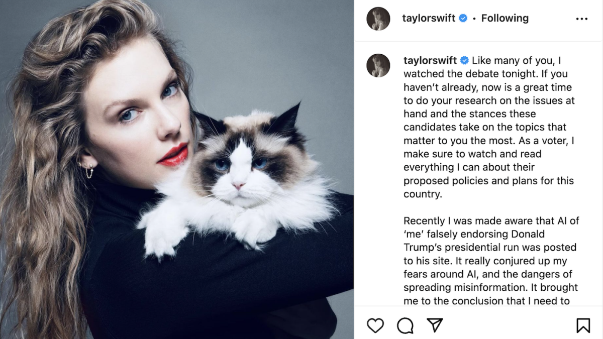 Taylor Swift's childless cat lady endorsement post