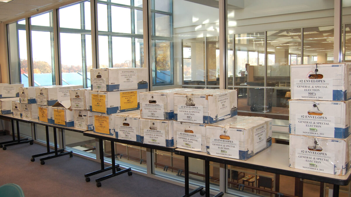 boxes of ballots