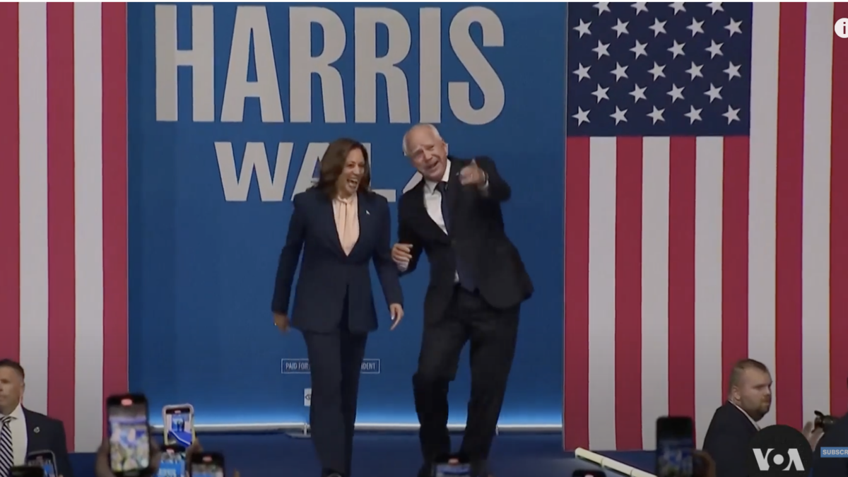 Vice President Kamala Harris and Minnesota Gov. Tim Walz campaigning.