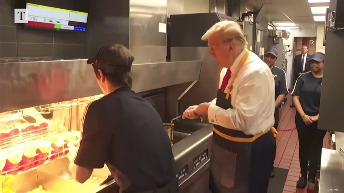 Trump working at McDonald's